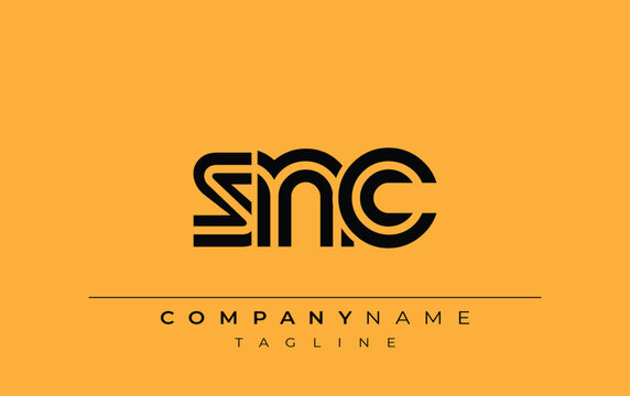 SNC Creative Unique Modern Letter Logo Design. Stylized logo featuring a unique letter design, presenting abstract minimalist aesthetics and modern appeal