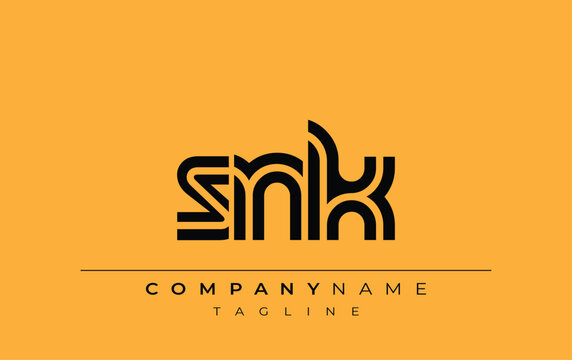 SNK Creative Unique Modern Letter Logo Design. Stylized logo featuring a unique letter design, presenting abstract minimalist aesthetics and modern appeal