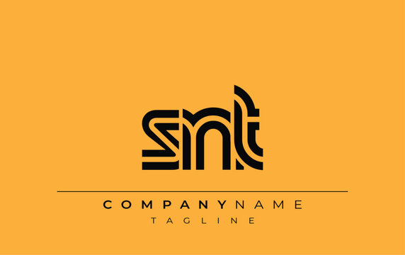 SNT Creative Unique Modern Letter Logo Design. Stylized logo featuring a unique letter design, presenting abstract minimalist aesthetics and modern appeal