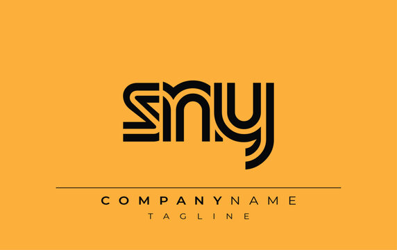 SNY Creative Unique Modern Letter Logo Design. Stylized logo featuring a unique letter design, presenting abstract minimalist aesthetics and modern appeal