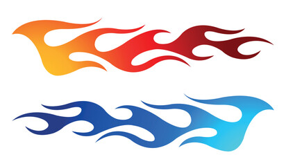 Vector fire Sports car flame side decal vinyl sticker. Race car tribal flames eps graphic. Side vehicle decoration for car, auto, truck, boat, suv, motorcycle.