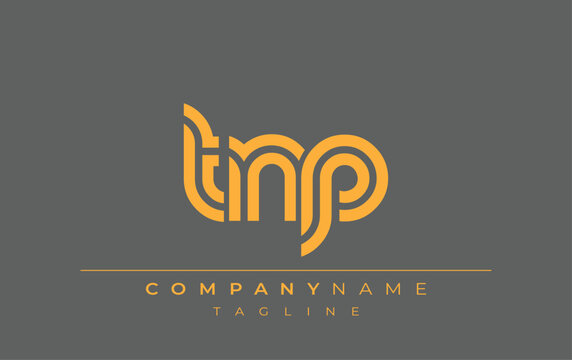 TNP Creative Unique Modern Letter Logo Design. Stylized logo featuring a unique letter design, presenting abstract minimalist aesthetics and modern appeal