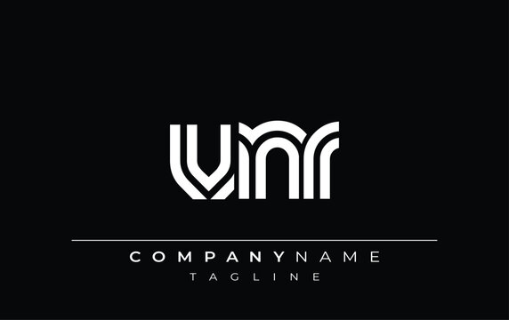 VNR Creative Unique Modern Letter Logo Design. Stylized logo featuring a unique letter design, presenting abstract minimalist aesthetics and modern appeal