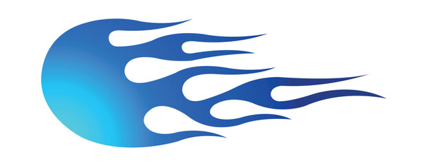 Fire flames racing electric car decal vector art graphic. Burning tire and flame sports car body side vinyl decal.