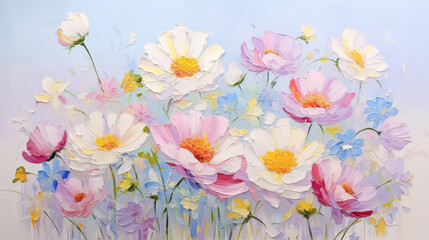 Vibrant peony flower art capturing the beauty of nature in a cheerful arrangement