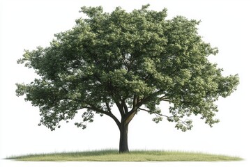 Fototapeta premium An acacia tree from the African savannah, set against a white background