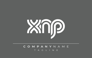 XNP Creative Unique Modern Letter Logo Design. Stylized logo featuring a unique letter design, presenting abstract minimalist aesthetics and modern appeal