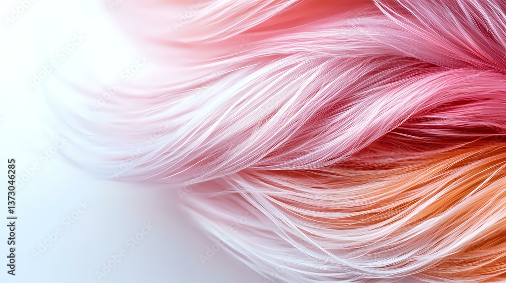 Aufkleber soft flowing strands in pink and peach gradient colors create ethereal feather-like texture against 