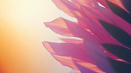    a pink flower in focus, with the sun shining behind it and the petals slightly blurred