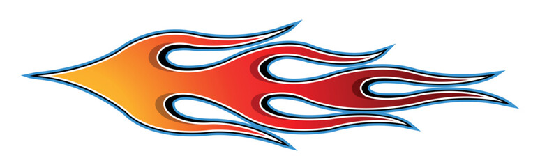 Vector fire flame sports car decal vinyl sticker. Race car speed flame vector art graphic. Side decoration for car, auto, truck, boat, suv, motorcycle.