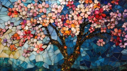 Stained Glass Floral Motif background