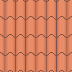 Seamless pattern with roof tiles - hand drawn vector illustration.
