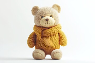 Obraz premium Adorable teddy bear against a white backdrop