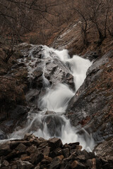 Fototapeta premium Small waterfall in a woodland setting