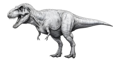 Fototapeta premium Realistic side view of a standing T-Rex