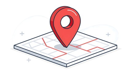 Red map pin location marker on map for gps navigation and travel destination