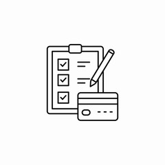 bank card list icon sign vector