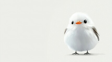   White bird perched on one leg with orange beak, contrasted by black and white stripes on other leg