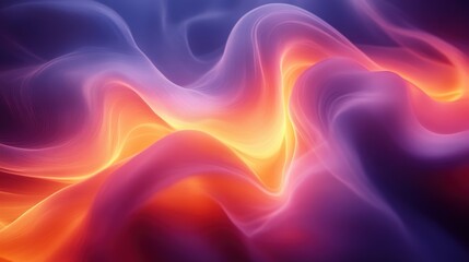 Obraz premium Flowing Abstract Waves of Colorful Light in a Dreamy Background