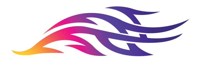 Vector fire flame sports car decal vinyl sticker. Race car speed flame vector art graphic. Side decoration for car, auto, truck, boat, suv, motorcycle.