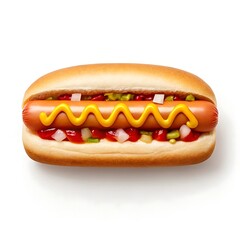 hot dog with mustard
