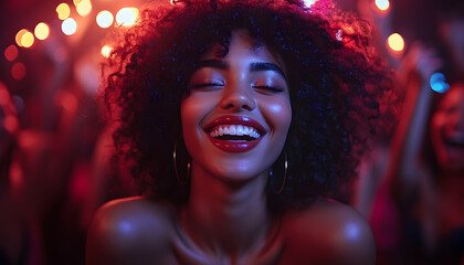 Joyful woman party celebration portrait