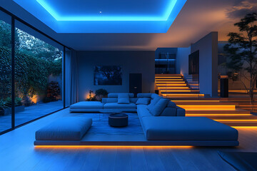 Modern minimalist living room interior design