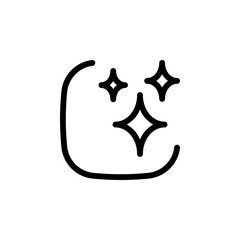 Shine or sparkle icon. Can be used for graphic design elements, website icons, app design, and more