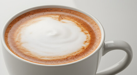 Close-up of Frothy Rooibos Latte in a White Cup, Perfect for a Cozy Drink