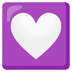 White Heart on Purple
