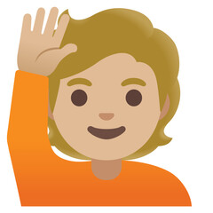 Obraz premium Man Raising Hand (Blond Hair) 