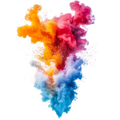 Fireworks Exploding in the Sky with Colorful Flames Isolated on Transparent Background