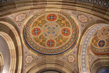 Chernivtsi National University Three Hierarchs Church ceiling interior, Ukraine.