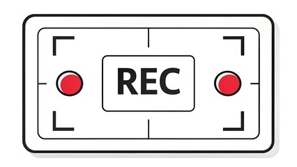 Recording camera screen interface rec button video record viewfinder frame