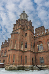 Chernivtsi National University church in winter, Ukraine.