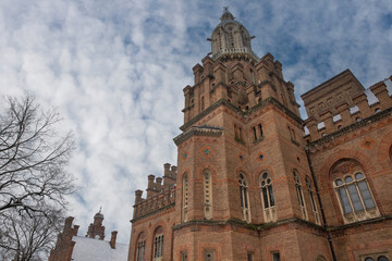 Chernivtsi National University church in winter, Ukraine.