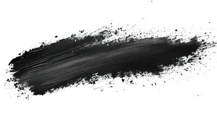 Black watercolor brushstroke painted on a white background