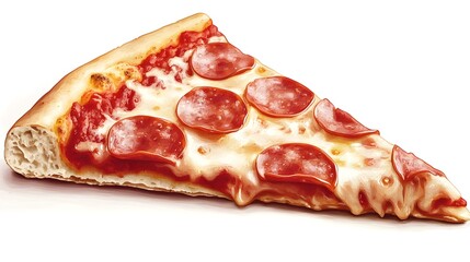 Delicious Pizza Slice: A mouthwatering slice of pizza, topped with savory pepperoni, melted cheese, and a rich tomato sauce.
