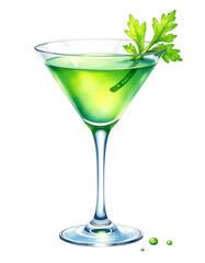 Detox Martini Cocktail Illustration