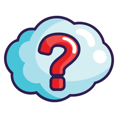 Cloud speech bubble with interrogation sign