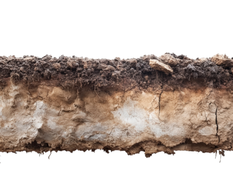 Earth's Stratigraphy: A cross-section of earth reveals the intricate layers of soil and sediment, providing a glimpse into the geological processes and composition beneath the surface.