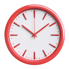 Red Clock's Time: A bold red clock showcases a simple yet elegant design. Its hands stand still, inviting observers to contemplate the passage of time and the significance of each passing moment. 