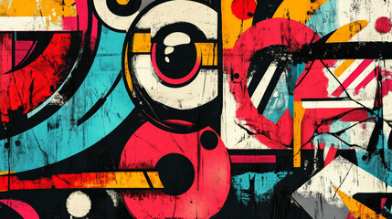 Abstract vector background in bold hip-hop graffiti aesthetics, combining urban street art with modern trends