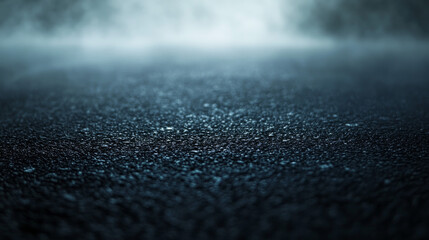 Mist veils a creative, soft-focus view of an outdoor asphalt surface