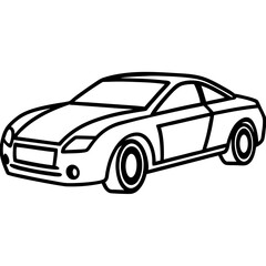 Black sports car vector illustration on white background