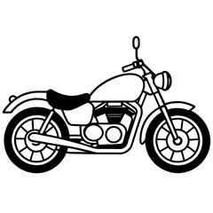Fototapeta premium Red and Black Motorcycle Vector Illustration with Chrome Details