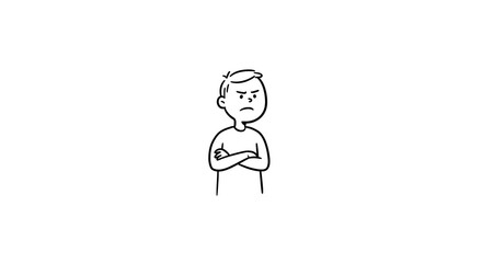 Fototapeta premium Minimalist drawing of a man standing alone