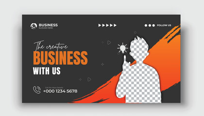 Corporate YouTube thumbnail for live workshop promotion Social media web banner and Editable Modern Video Thumbnail cover	