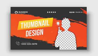 Corporate YouTube thumbnail for live workshop promotion Social media web banner and Editable Modern Video Thumbnail cover	