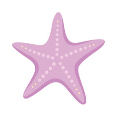 Purple Starfish Marine icon Cartoon flat vector
